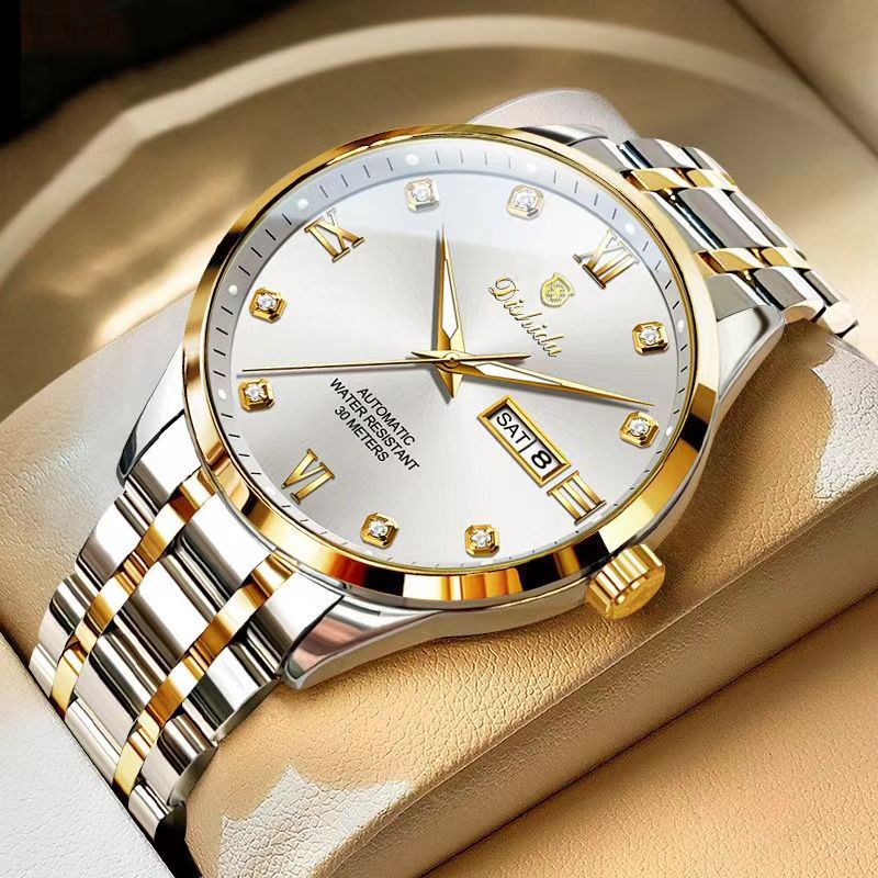 Picture of New non-automatic mechanical watch men's watch waterproof luminous calendar trembles live explosions a generation of hair