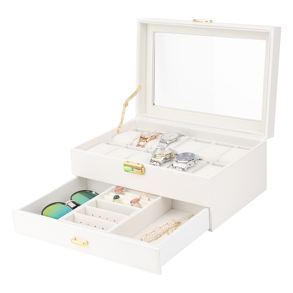 Watch box factory spot wholesale watch jewelry box window 12 double jewelry box