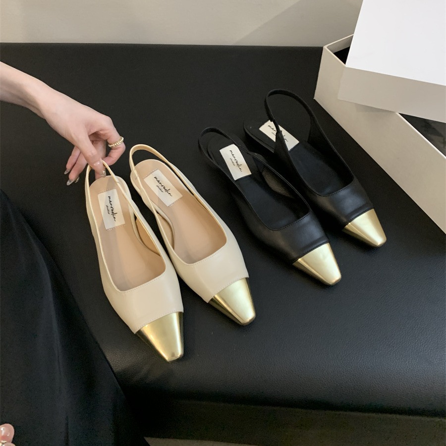 Gentle with Skirt ~ French Style Baotou Sandals Fairy Shoes Spring and Summer Back Flats Mary Jane Shoes