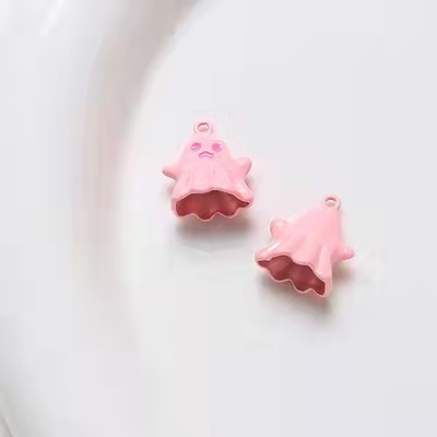Picture of Cute personality sweet cool little ghost ghost love ornaments pink black keychain headset pendant jewelry accessories