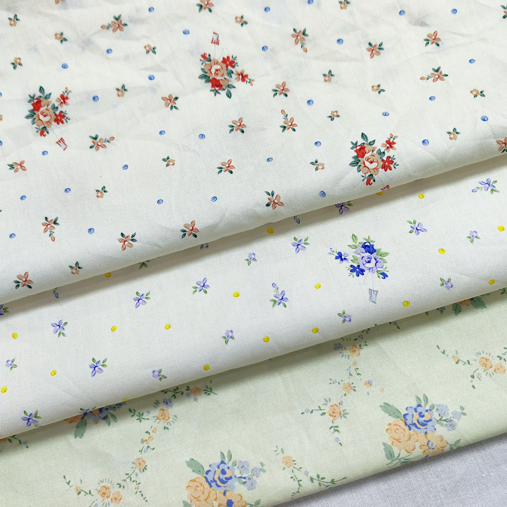 Pure Cotton Woven High-Density Pastoral Fresh Cotton Printed Pastoral Style Shirt Dress Children's Clothing Fabric Wholesale