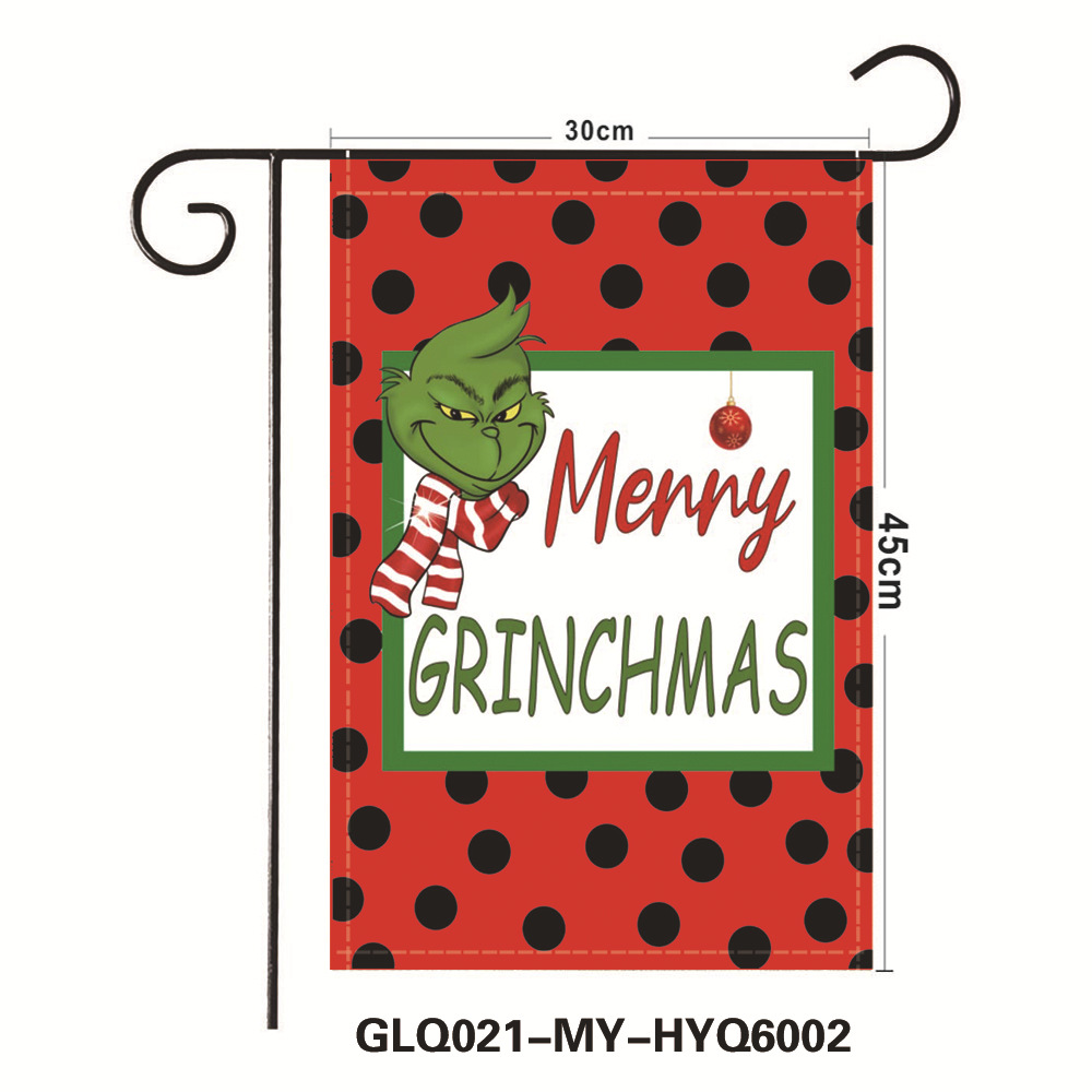 Picture of Amazon New Grinch Christmas Garden Flag Merry Grinchmas Green Hair Monster Flag