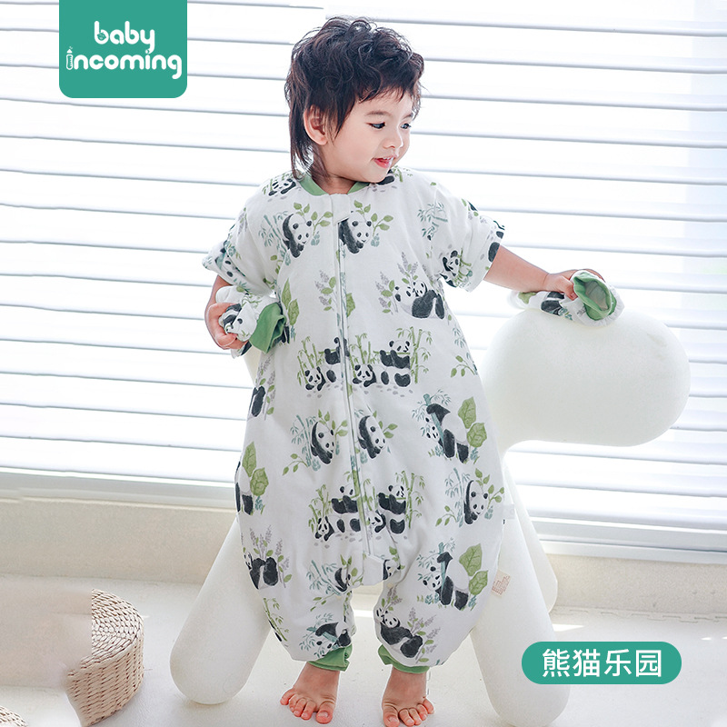 Picture of Cartoon Bamboo Cotton Gauze Sleeping Bag Baby Class a Summer Newborn Children's Home Clothes Baby Anti-Kick Quilt Breathable and Lightweight