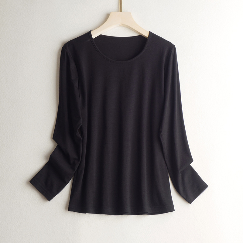 Picture of Ultra-Fine Pure Wool Bottoming Top Spring & Fall New Pure Color Simple Warm Wool Inner Layer Comfortable Bottoming Autumn Coat for Women