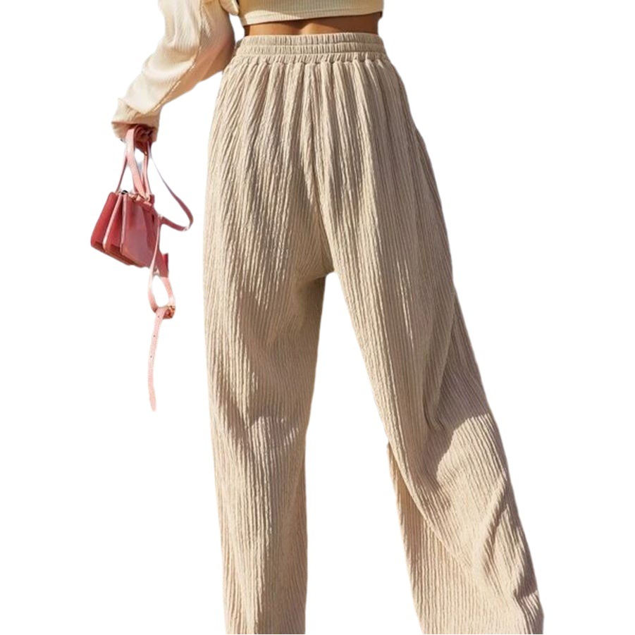 Amazon cross-border European and American new foreign trade comfortable loose slimming women's oblique bag wide leg pants casual pants