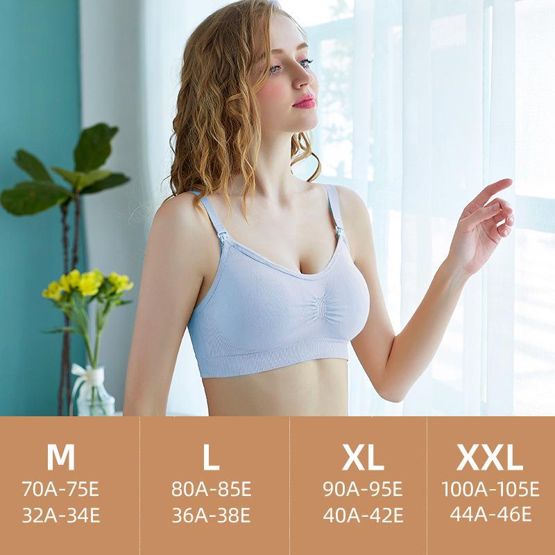 Picture of 2022 lactation underwear front open buckle bra comfortable ladies pregnant women underwear without steel ring lactation underwear wholesale