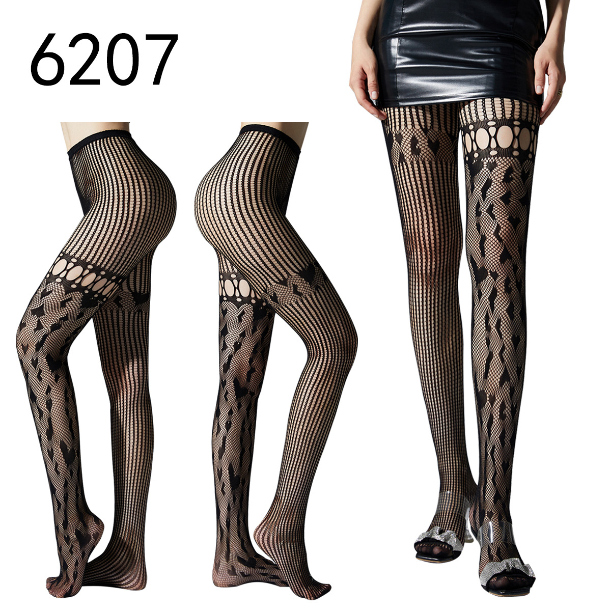 Picture of Internet Celebrating Halloween Nets Skull Spider Web Hollow Fishnet Stockings Pure White Silk Stockings Sexy Black Silk