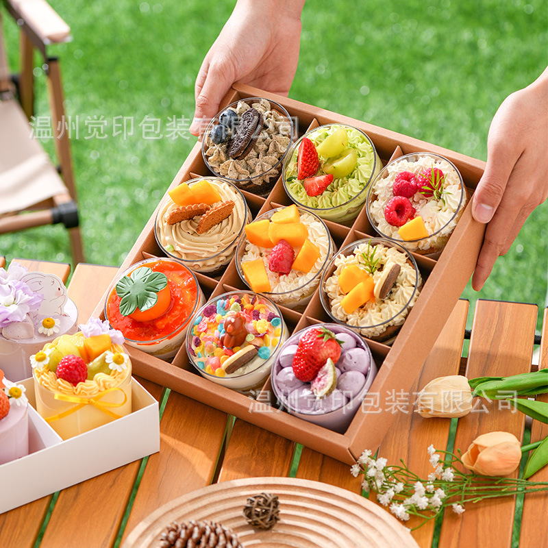 Net red picnic box outdoor camping disposable lunch box fruit lunch afternoon tea packing box 4/6/9 palace
