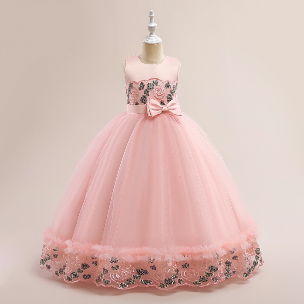Children's Dress 2025 New Sequined Girls Catwalk Tutu Evening Dress Small Host Piano Performance Clothing Summer