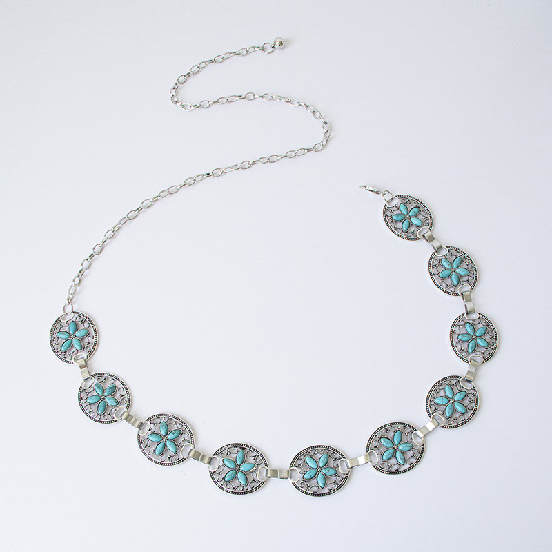 Women's Waist Chain High-end Bohemian Style Waist Chain Turquoise Cross-border high quality Vintage in stock Women's Waist Chain