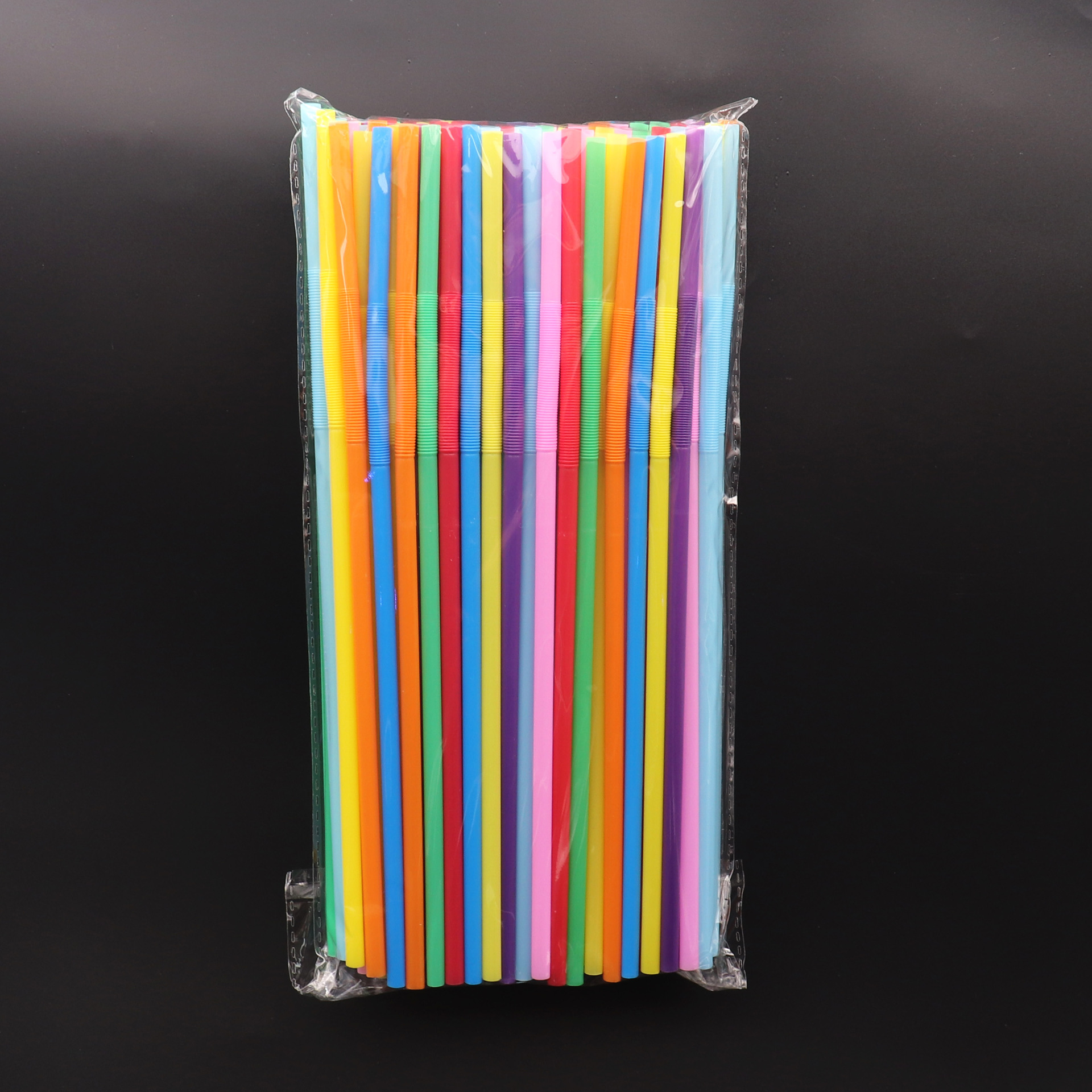 Picture of Seconds Amoy color art straw 8 color clear 100 PCs/pack disposable plastic creative bendable straw 6*260mm