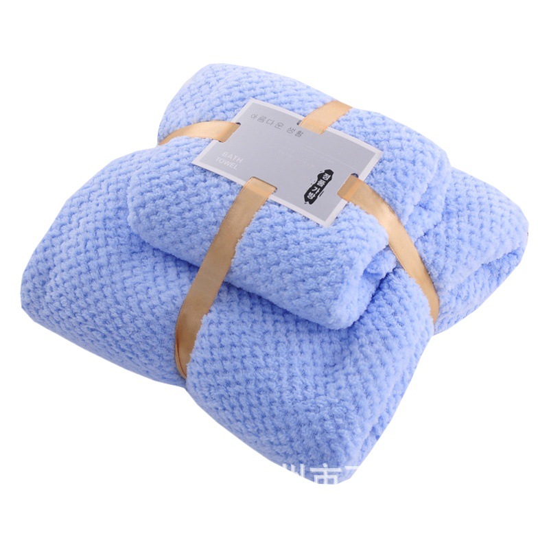 Pineapple Plaid towel child and mother set bath towel absorbent soft coral velvet gift suit towel face towel wholesale
