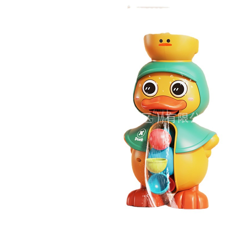 Picture of MengMeng Duck Rotating Water Truck Baby Bathing Toy Yellow Duck Baby Children's Water Spray Big Duck Boys and Girls