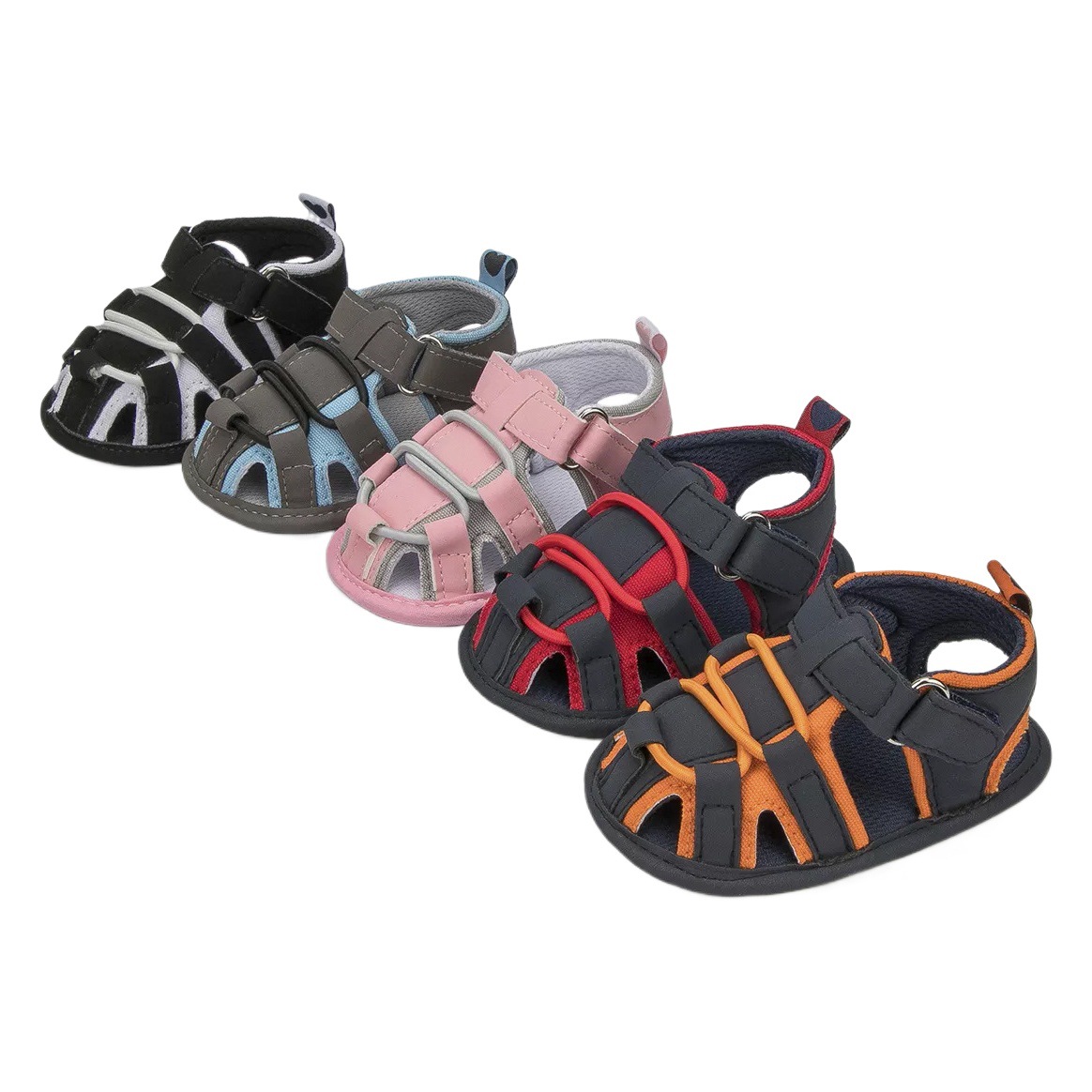Cross-Border New Summer 0-1 Year Old Baby Sandals Breathable Soft Sole Toddler Shoes Baby Shoes Baby Shoes