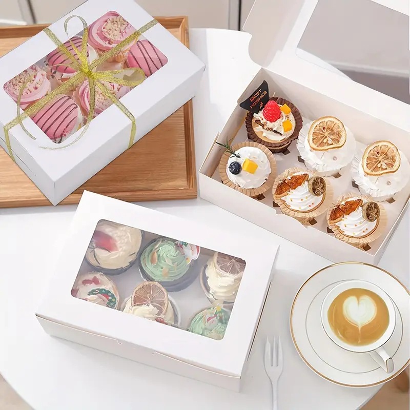 Cross-border explosions 2/4/6/12 window cupcake packaging box egg tart dessert muffin box baking packing box