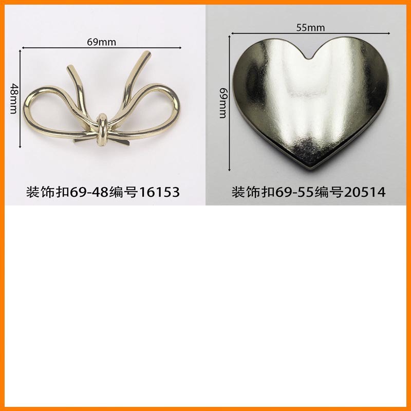 Length 69mm Decorative Buckle Heart-Shaped Shoe Flower Shoe Buckle Pin Buckle Luggage Clothing Accessories Accessories Boots Manufacturer Wholesale