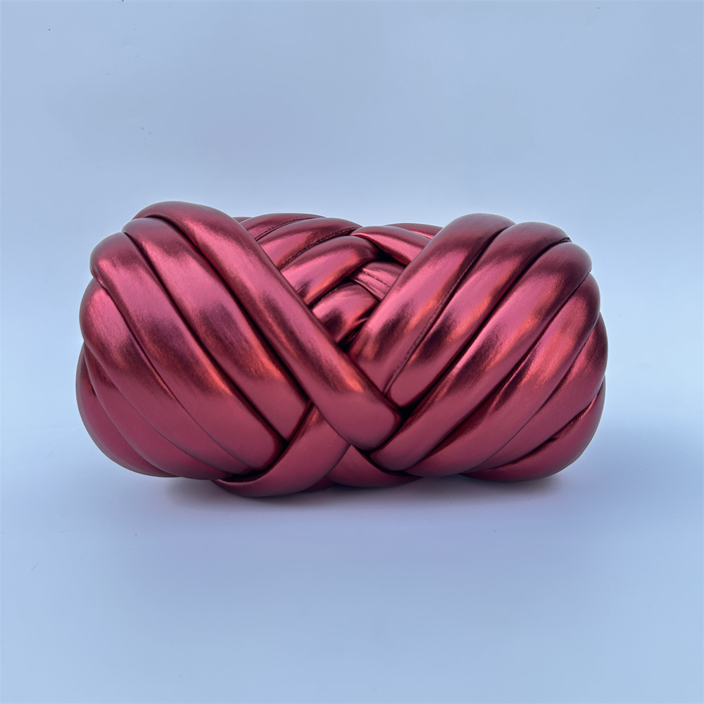 Picture of New Metal Thread Shiny Leather Material Iceland DIY Bag Handmade Woven Fabric Strips Pillow Cat Bed Filling Yarn