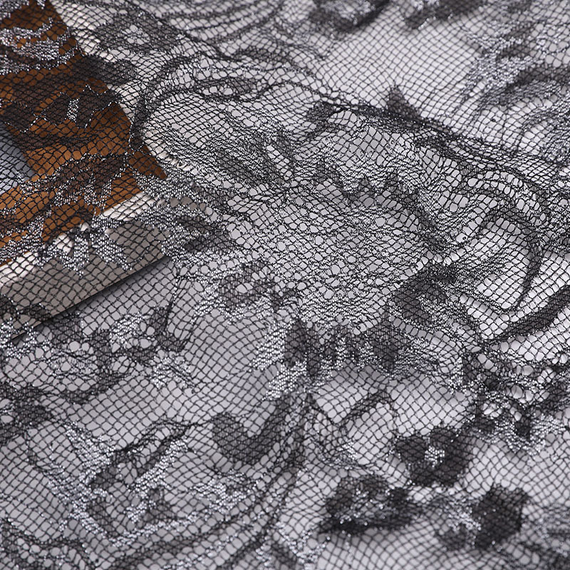 Picture of Summer polyester ultra-thin yarn silver thread screen window mesh fabric classic table cloth silver silk children's skirt mesh wholesale