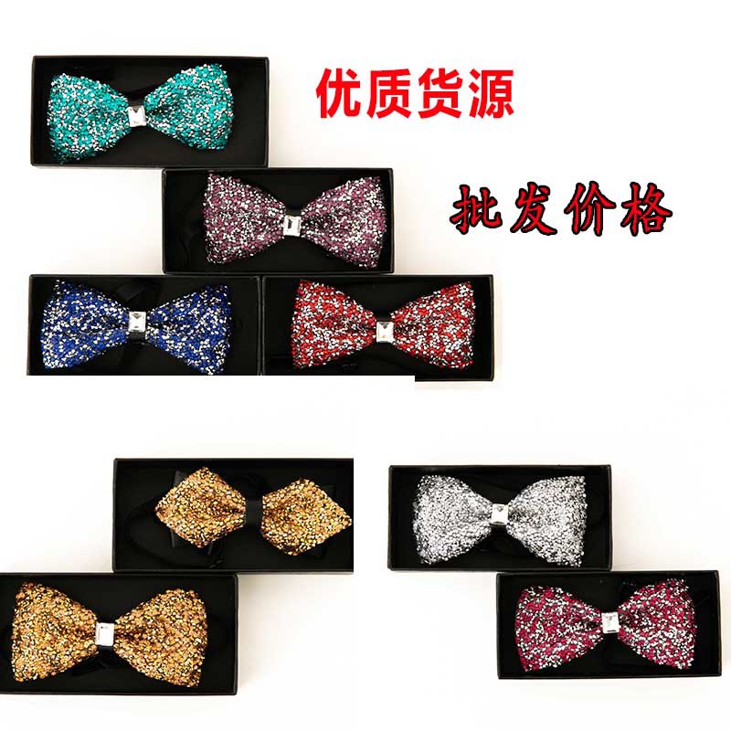 Picture of Pointed Boxer Bow Tie Men's Wedding Wedding Bridegroom Shirt Brothers British 3D Crystal Fashion Wine Red