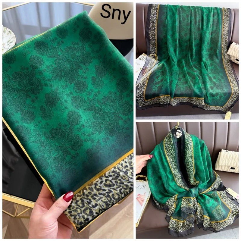 Picture of Spring and Summer New Soft Yarn Sunscreen Shawl Summer Thin Imitation Silk Long Silk Scarf Fashion Printed Flower Scarf