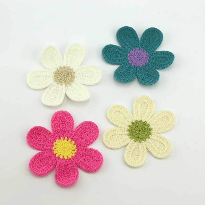 in stock Wholesale 12cm Woven Flower Six Flap Large Flower Garment Accessories Decorative Bag Home Textile DIY Jewelry