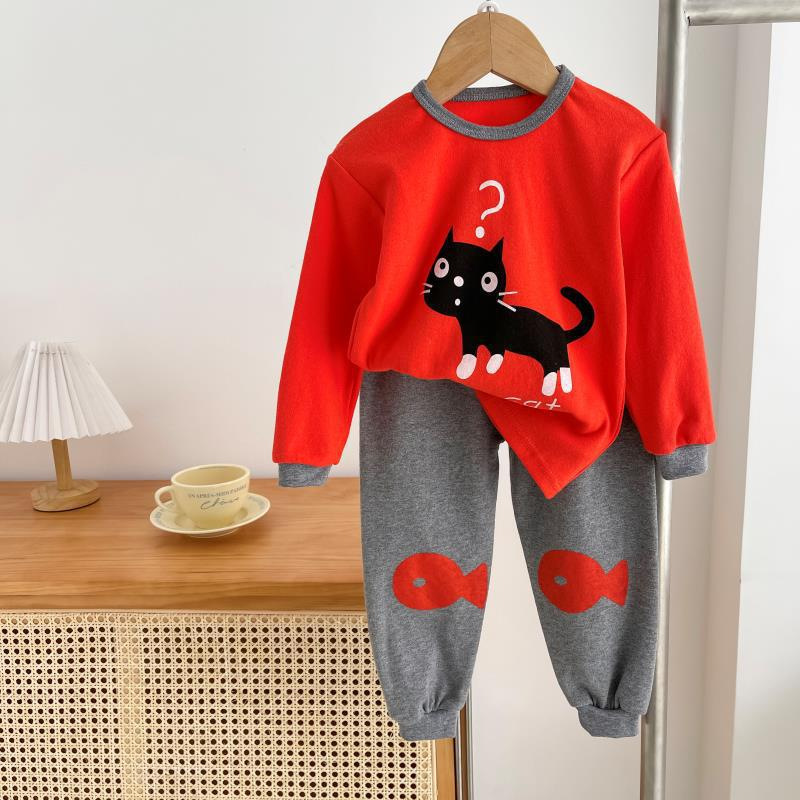 Picture of Children's underwear suit new boys and girls autumn and winter pajamas baby autumn clothes autumn pants home clothes children's clothing wholesale generation