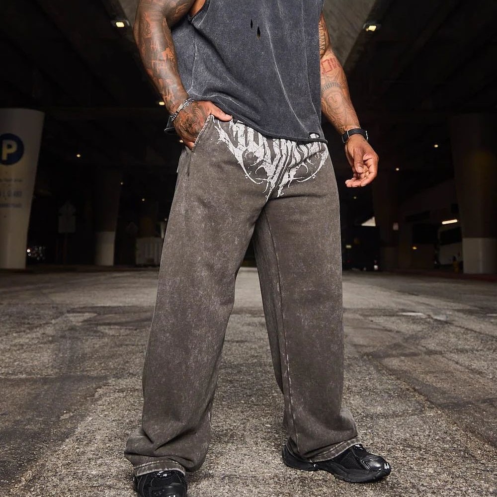 Youangla American New Men's Sports Pants Jogging Sports Muscle Fitness Casual Pants Loose Straight Pants