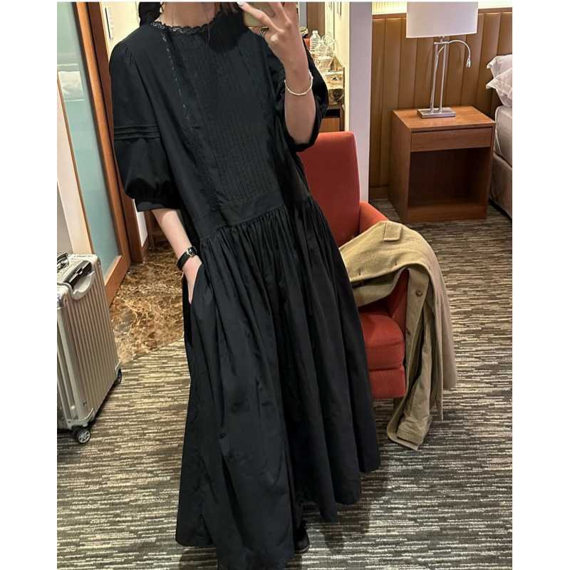 Korean-style Pleated Loose Long dress