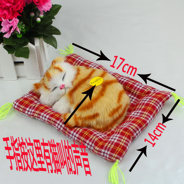 Picture of A simulated cat will call a sleeping cat cloth pad cat gift cat crafts toy car ornaments