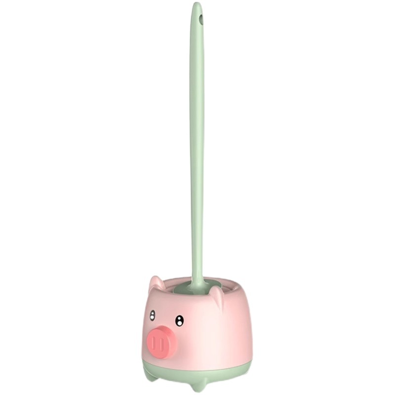 Picture of Wall-mounted toilet brush household no dead angle with base cartoon toilet punch-free toilet brush cleaning suit