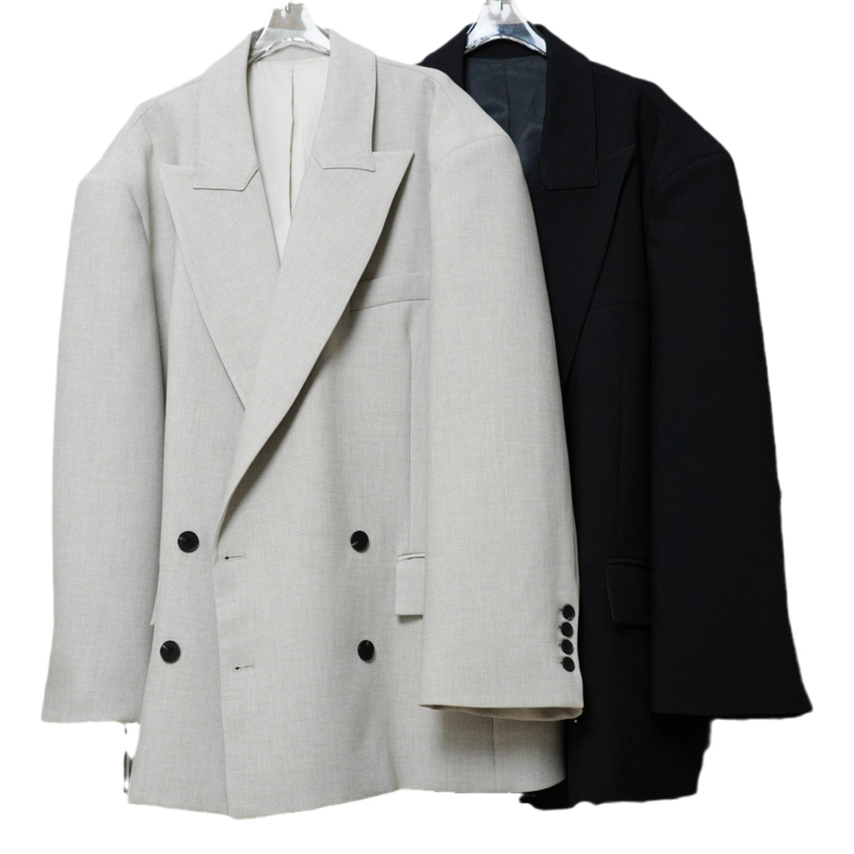 Picture of Lu Fuqiu Paris Fashionable Retro High-End Large Version Wide Shoulder Double-Breasted Long-Sleeved Suit Crisp Casual Jacket for Women