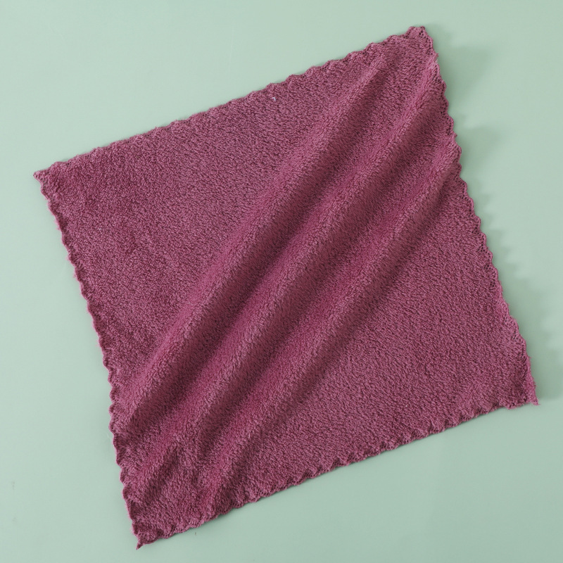 Picture of Coral Velvet Square Towel Wholesale Kindergarten Face Wash Towel Soft and Absorbent Household Kitchen Cleaning Rag Hand Towel