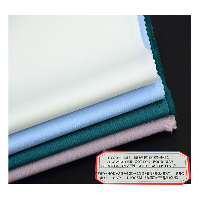 Polyester-Cotton Four-Way Stretch Shirt Fabric Tc Workwear Fabric Hospital Uniform Nurse Uniform Fabric Antibacterial