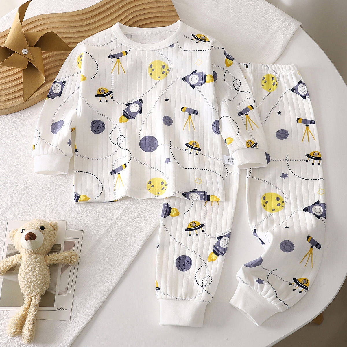 Picture of Children's Cotton Underwear Set, New Autumn Style, Baby Boys' Loungewear, Girls' Pajamas, Autumn Clothes and Pants, Children's Clothing