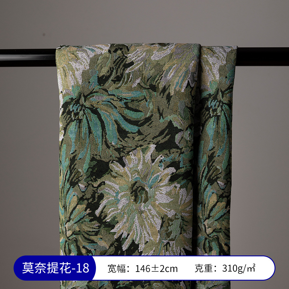 Picture of Monet Oil Painting Jacquard Fabric Handmade DIY Tablecloth Pillow Bag Skirt Clothing Designer Fabric Sofa Fabric