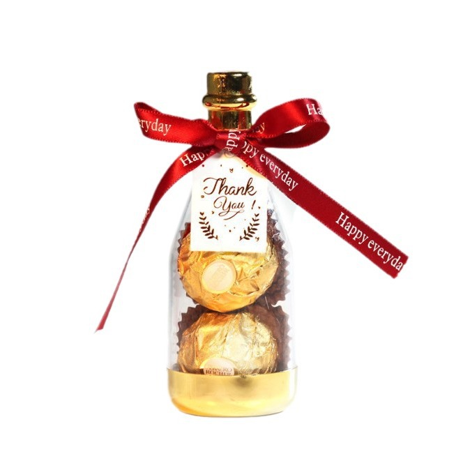 Picture of Creative transparent wine bottle champagne bottle candy box companion gift box new wedding candy box New