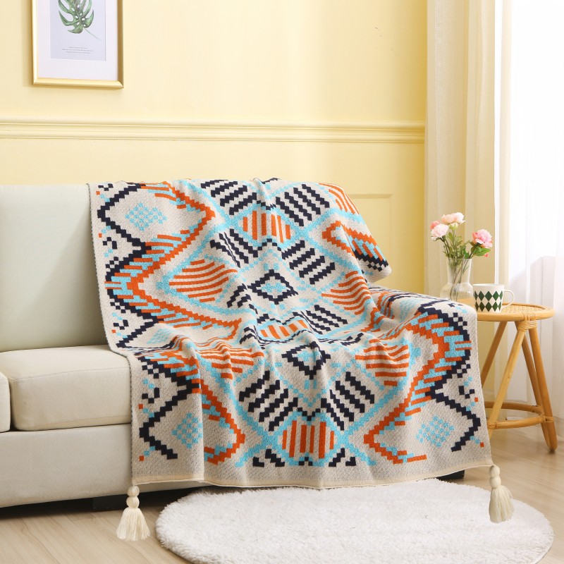 Bohemian Knitted Blanket Hotel Homestay Blanket Bed End Blanket Office Nap Blanket Air Conditioning Sofa Cover Blanket