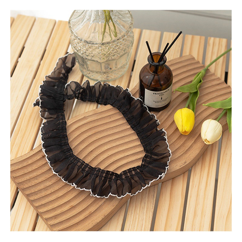 4cm wide black and white discount snow lace lace collar cuff toy bag handmade DIY decorative accessories