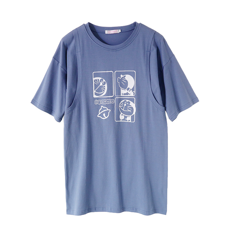 Picture of Maternity Clothing Nursing Clothes Summer Outer Wear Short-sleeved T-shirt Fashion Nursing Clothes Going Out Summer Casual Top Trendy Women