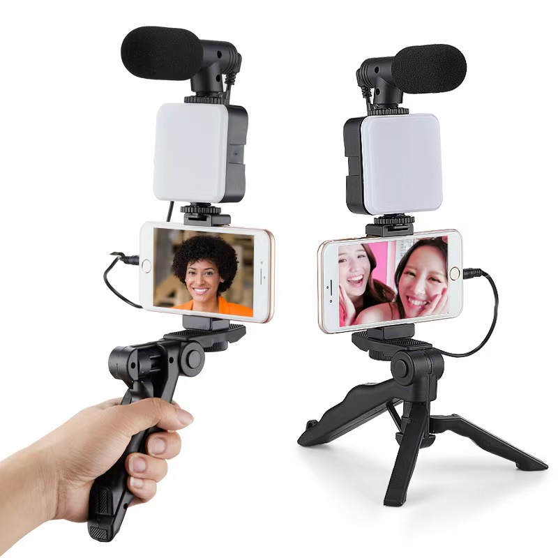 Cross-border desktop beauty leg pocket fill light with microphone suit SLR conference light handheld photography with microphone