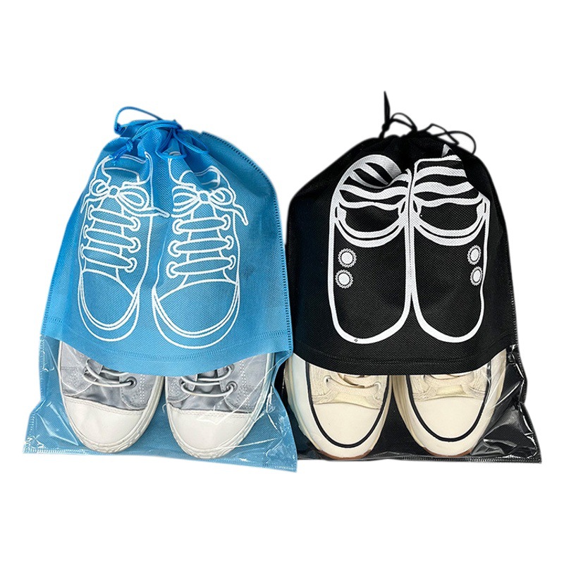 Non-Woven Fabric Shoe Storage Bags with Drawstring Closure, Dustproof Bags for Shoe Cleaning Shops, Wholesale Bulk Discount Bags