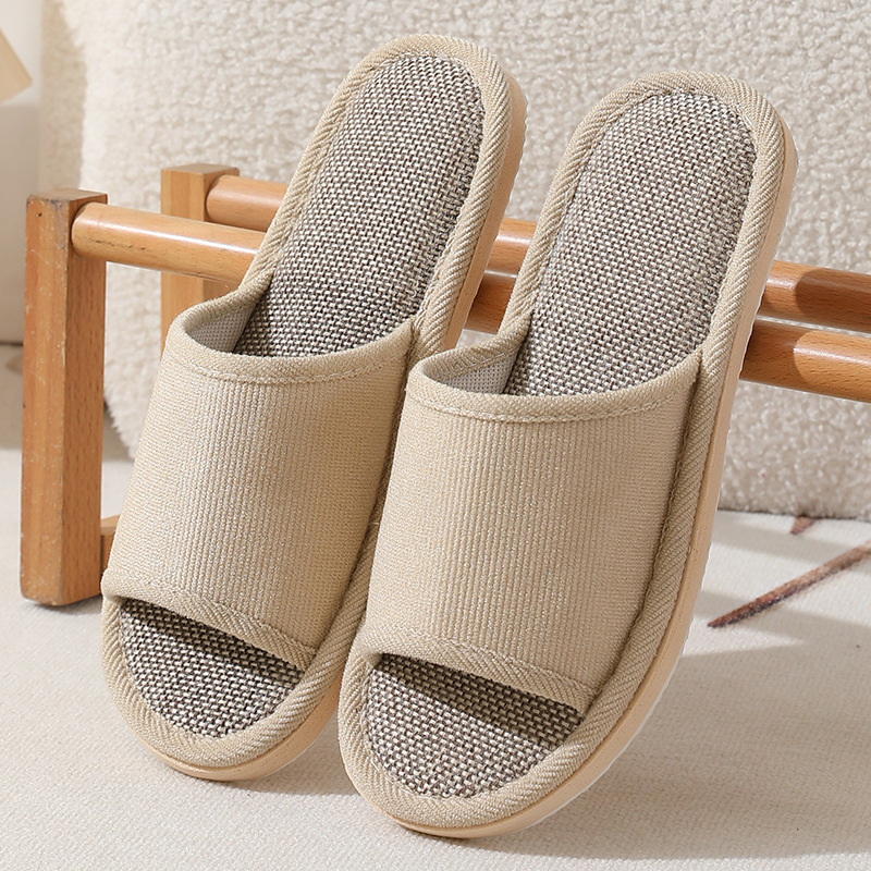Picture of 2025 New Hotel Cotton and Linen Slippers for Women Spring, Autumn and Summer Home Couples Linen Thick-Soled Four Seasons Sandals and Slippers
