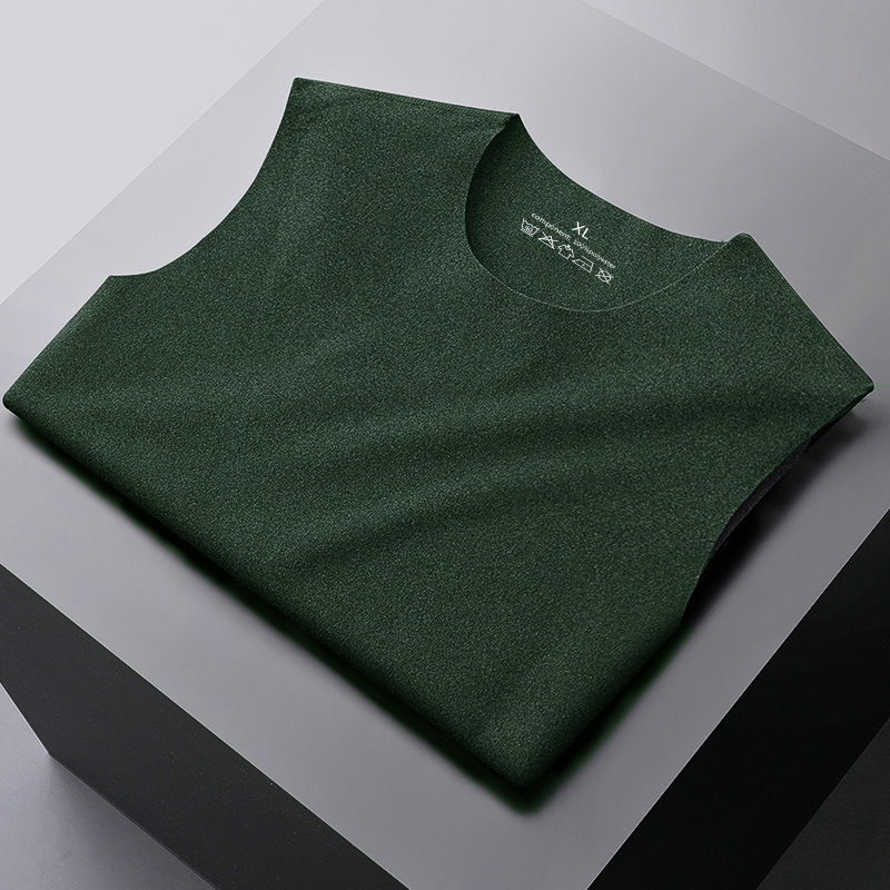 Picture of Double-Sided German Velvet Half Turtleneck Men's Long-Sleeved T-Shirt Warm Bottoming Shirt for Men in Autumn and Winter Fleece-Lined and Thickeneded with Autumn Clothing Trbottomy
