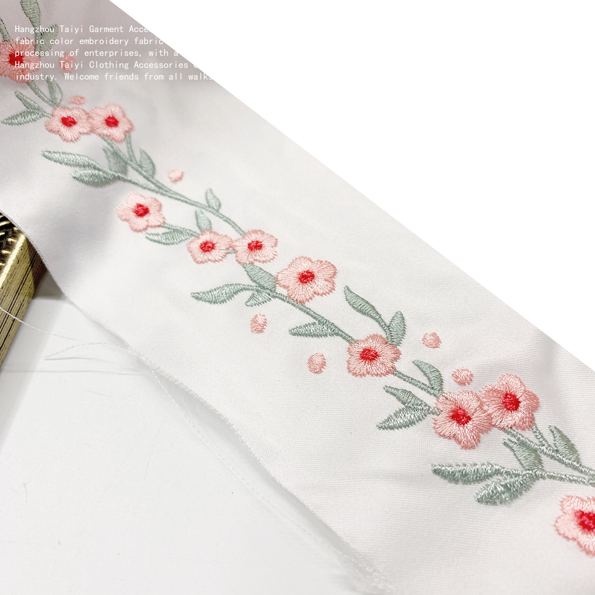 Haomu Embroidered Hanfu with Sleeve Edge Collar Skirt Head Plum Blossom Cut Pieces Fabric Accessories Fabric Processing Barcode Lace