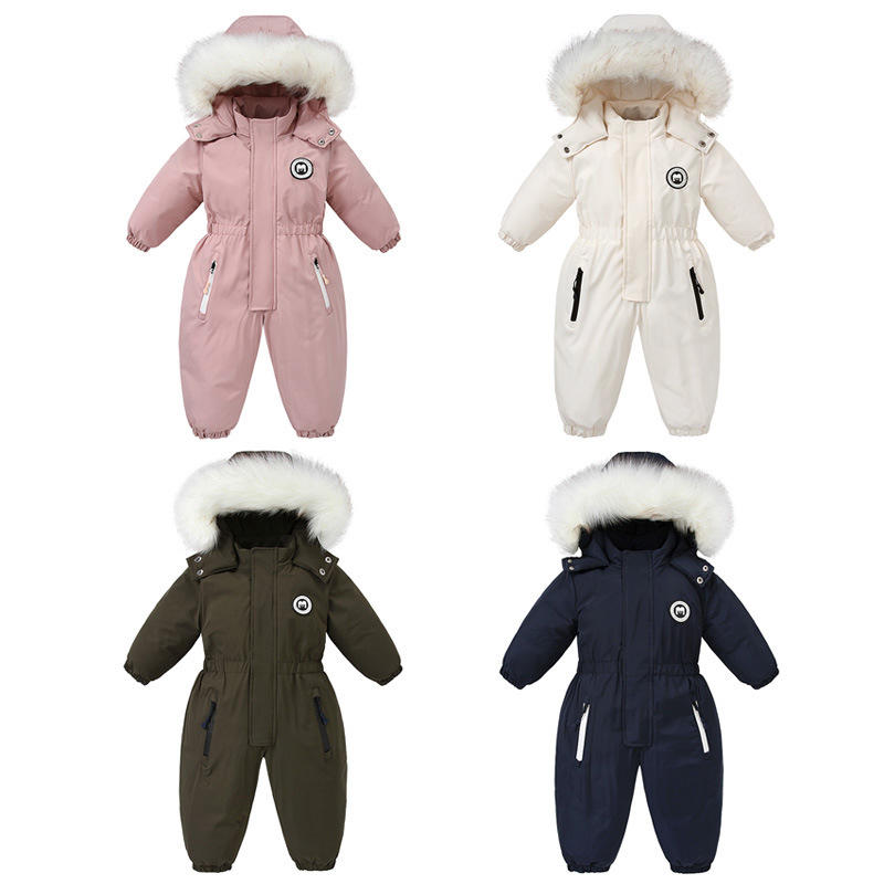 Picture of Cross-border baby jumpsuit baby clothes autumn and winter skiing European and American children's clothes out of cotton-padded jacket thick warm
