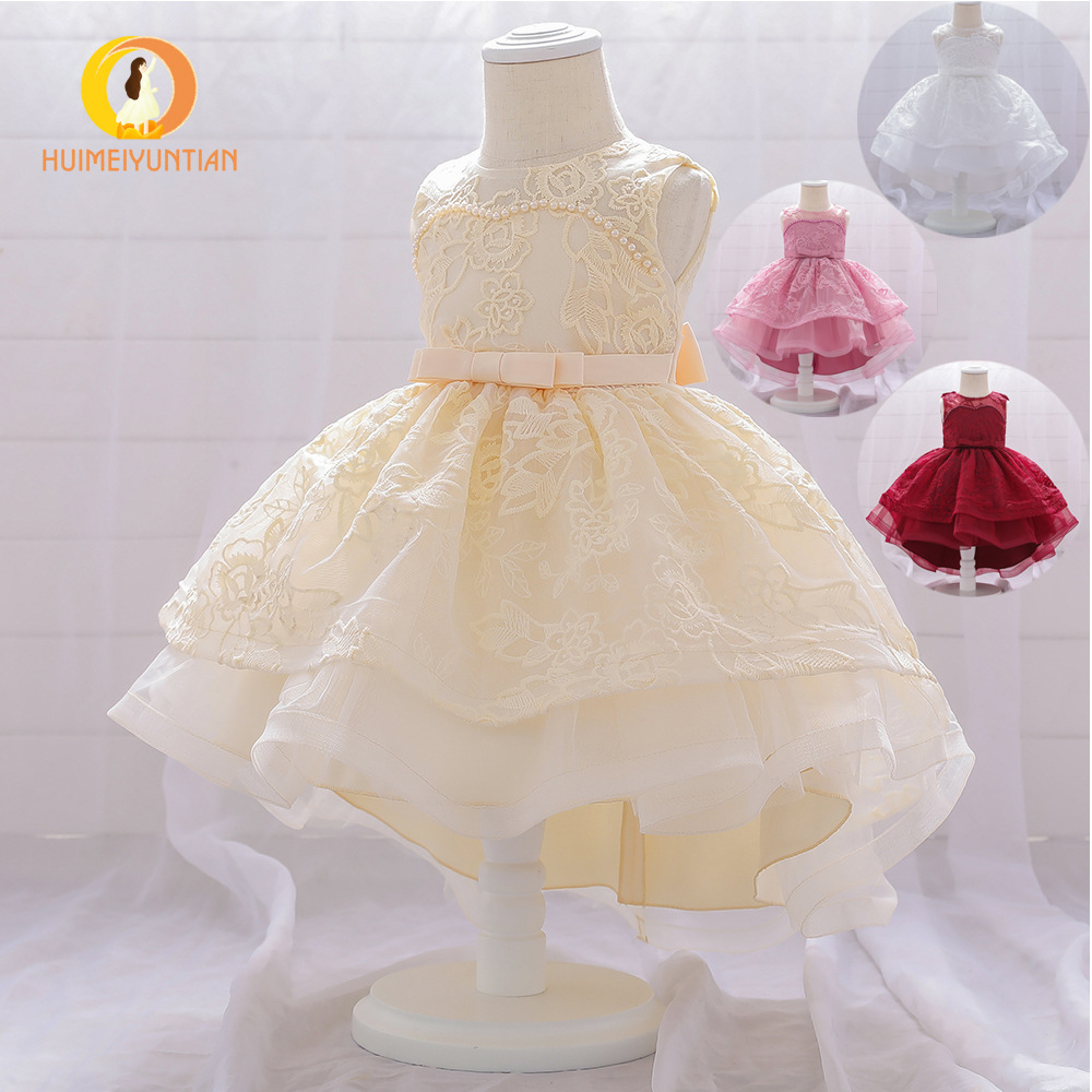 Wholesale Children's Skirts 2025 European and American New Baby Fluffy One-Year-Old Swallowtail Infant One-Year-Old Girl Dress Princess Dress