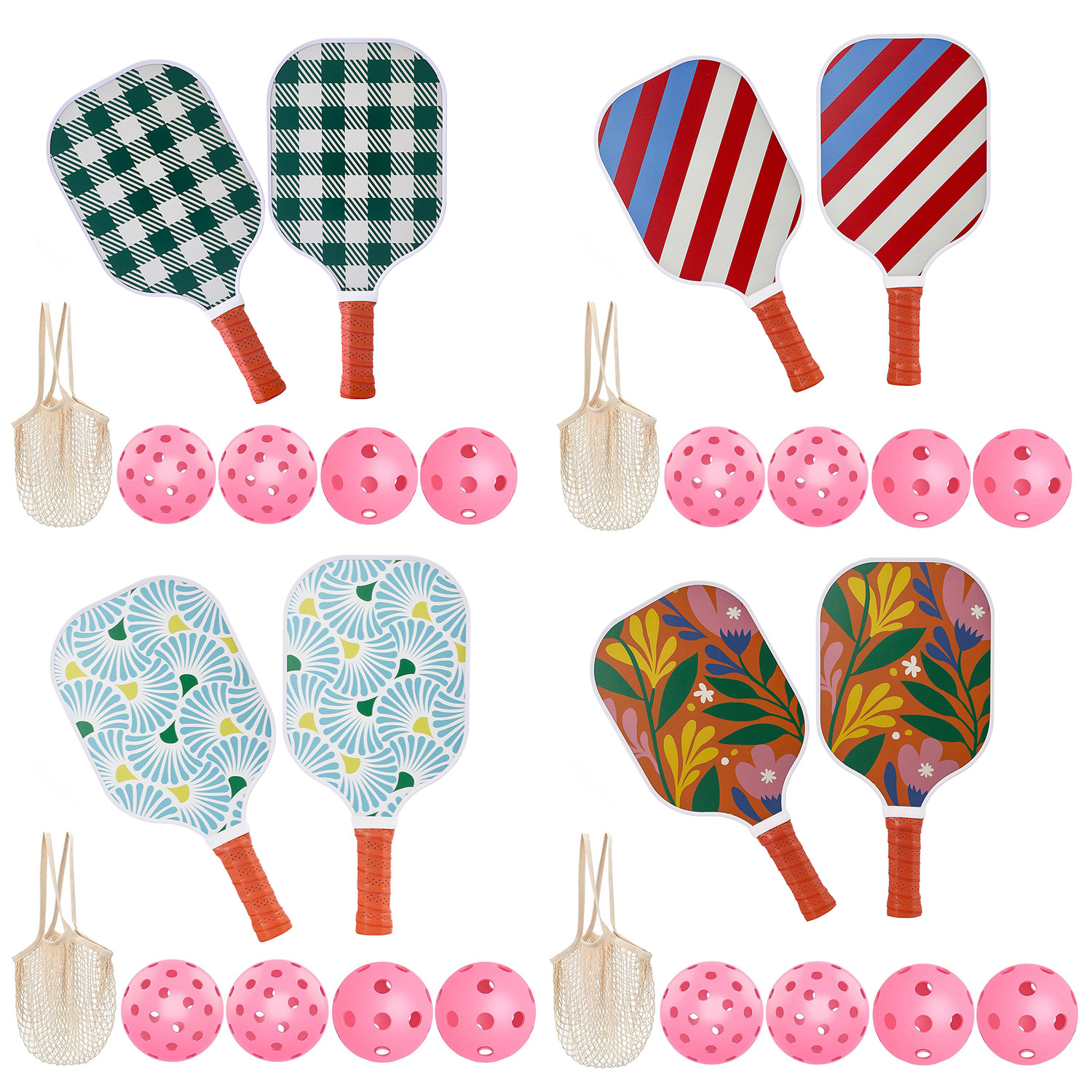 Fiberglass Peak Racket suit Outdoor Peak Ball Racket Net Bag Honeycomb Pickleball Racket