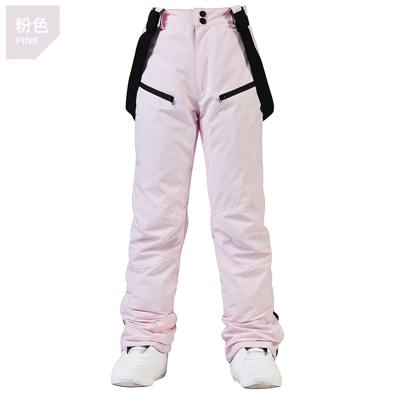 Picture of New Ski Pants Men's and Women's Strap Ski Pants Winter Windproof Waterproof Warm Thickened Snowboard Double Ski Pants