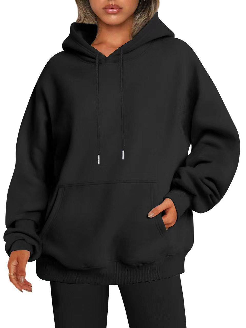 Cross-border AliExpress wish Amazon ebay European and American Women's Fashion Casual Loose Shoulder Sleeve Hooded Women