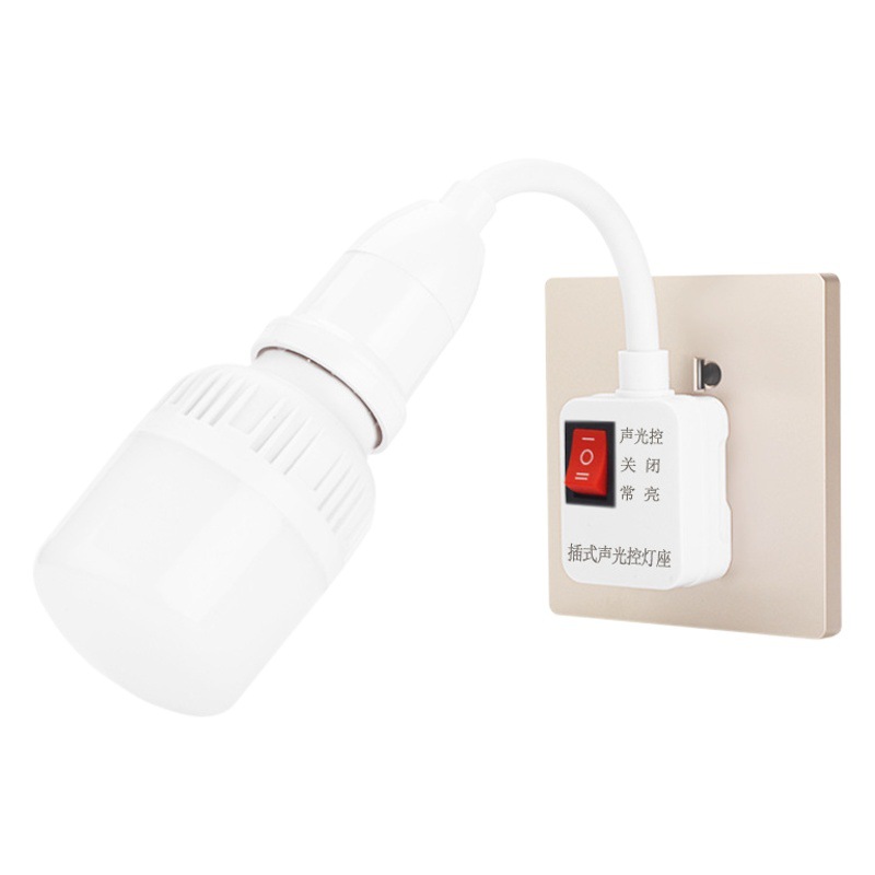 Sound and light control lamp holder intelligent sound control lamp head lamp Port E27 screw switch intelligent aisle corridor socket induction lamp